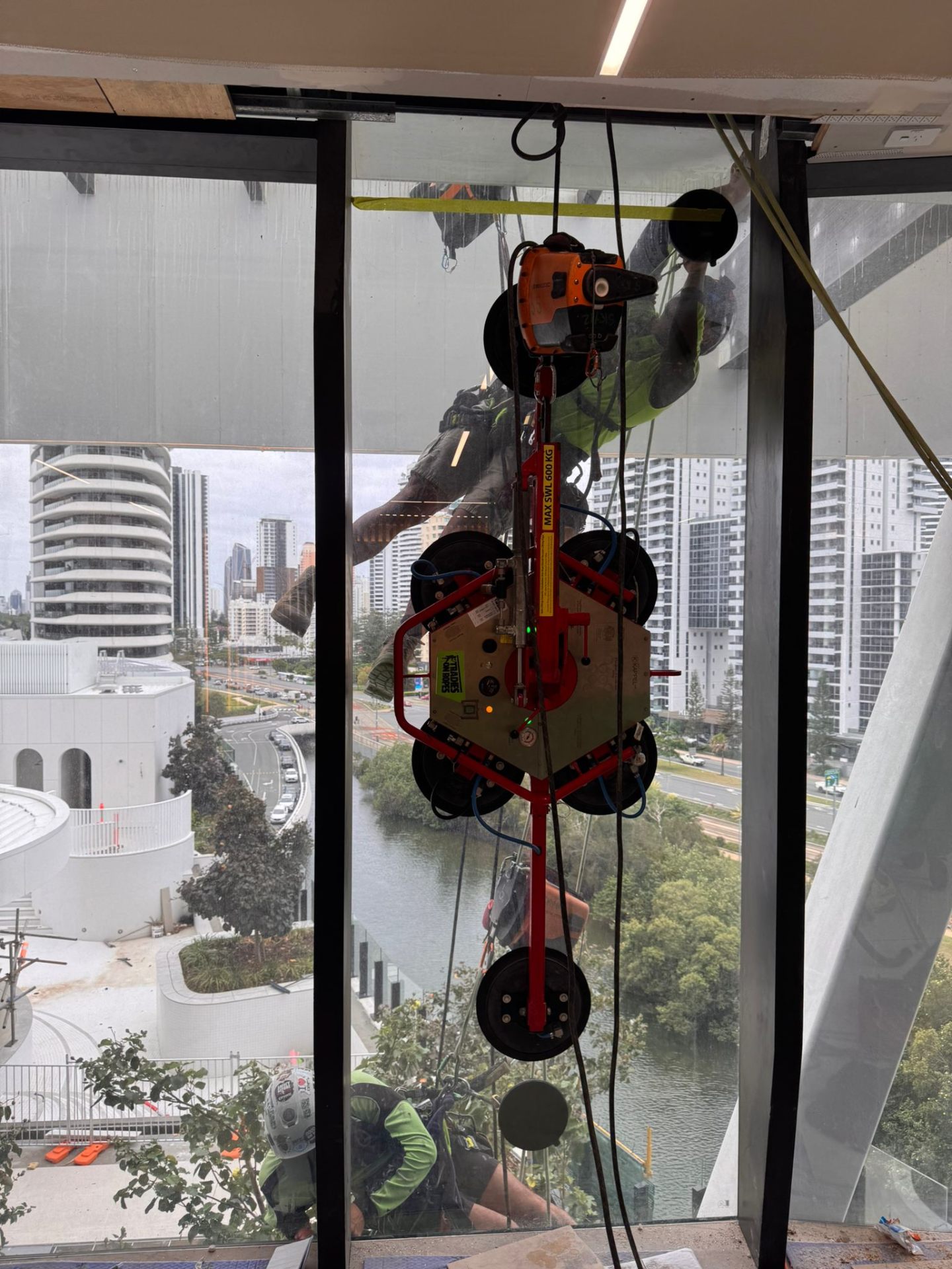 Glass Panel Installation via Rope Access — Gold Coast, QLD