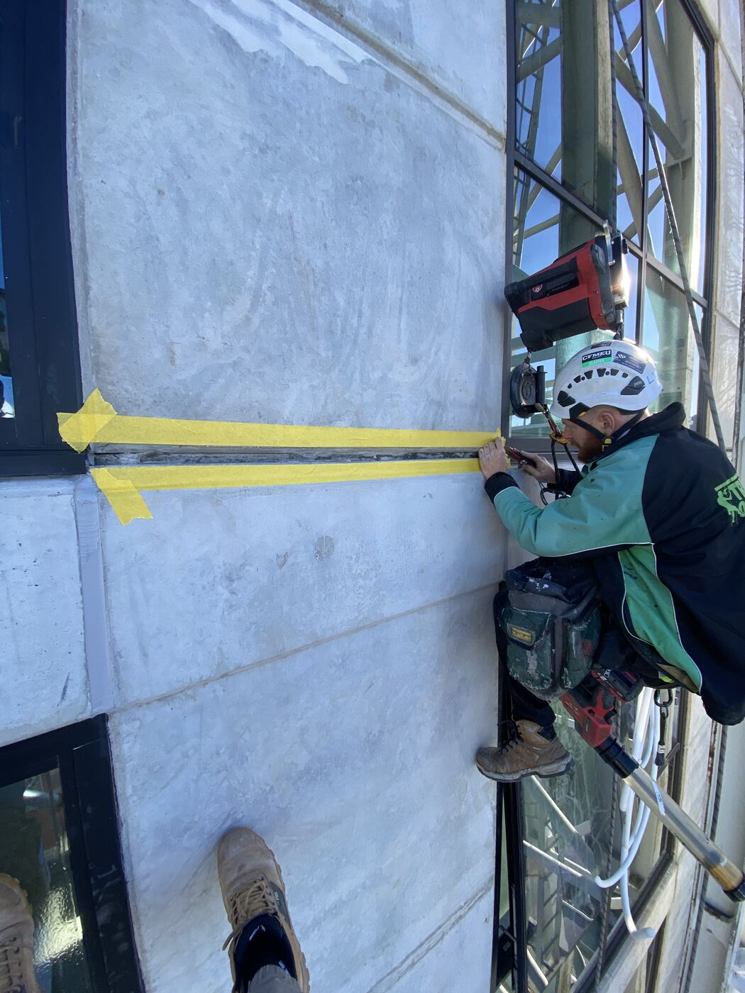 66 Hope Street South Brisbane high-rise façade rope access works by Tradies on Ropes